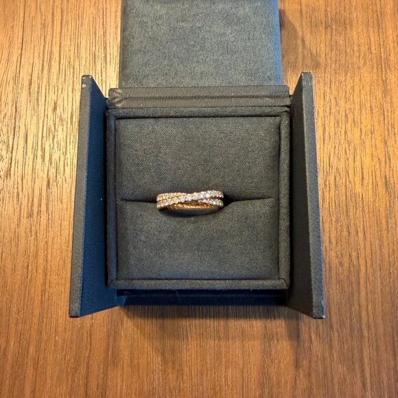 DAVID YURMAN 18K 750 ROSE GOLD 1.23CTW DIAMOND PAVÉ CROSSOVER RING - Picture 11 of 11